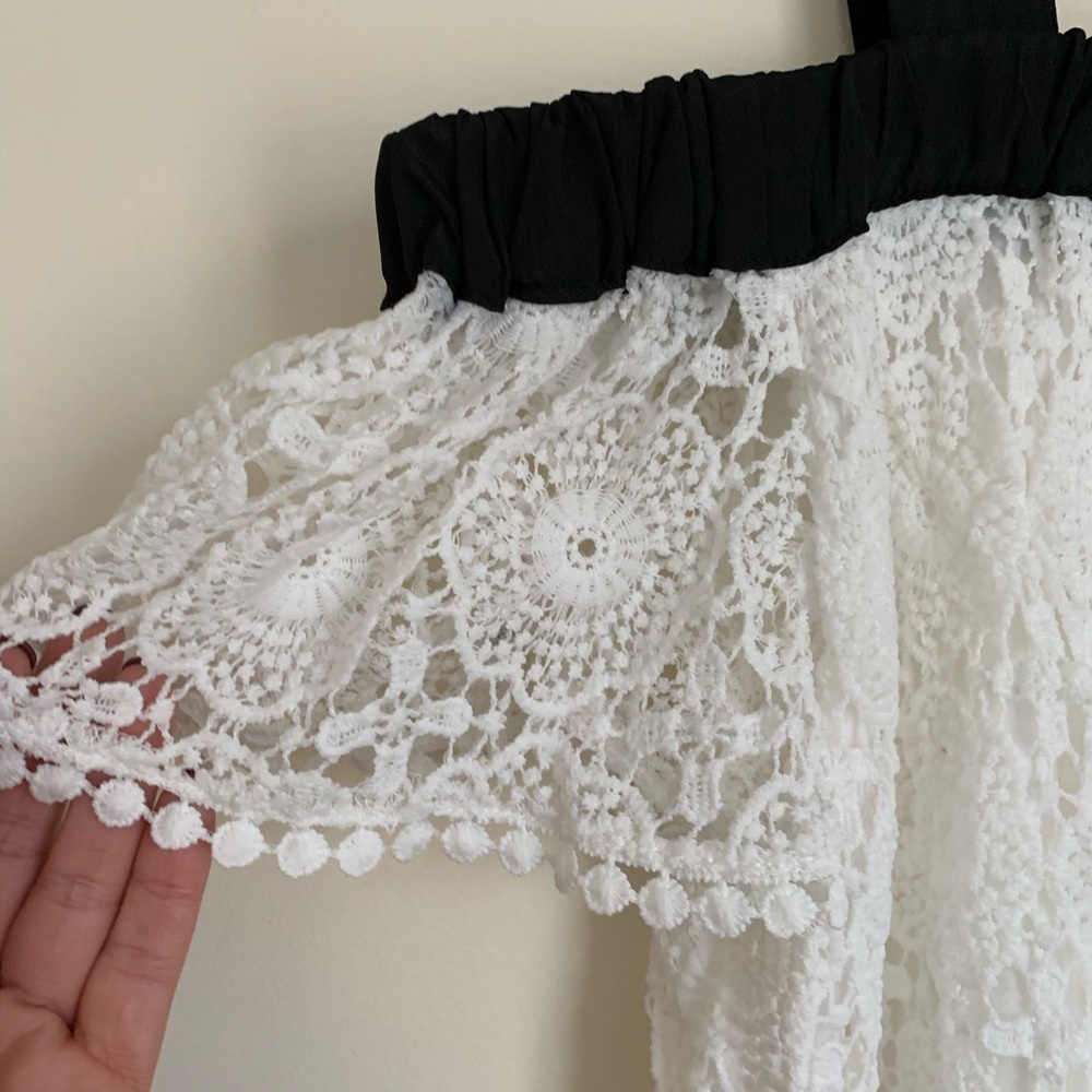 Alice Blue Lace Bardot Top with Straps - Picture 5 of 9